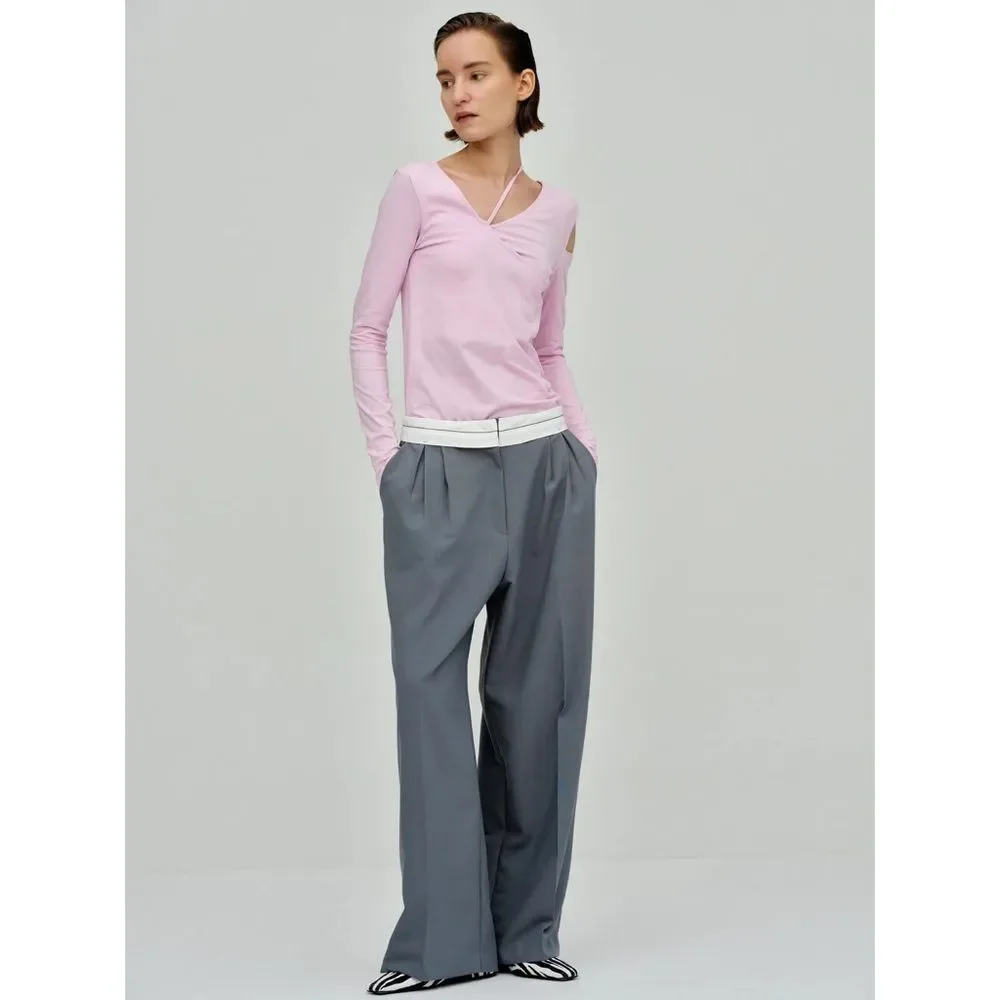 Source Unknown Reversed Waistband Trousers in Piombo Size Large - Picture 1 of 12
